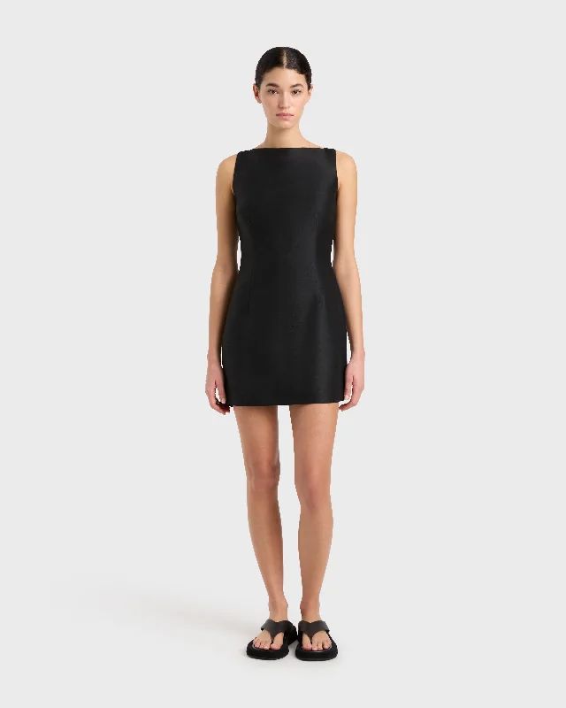 Bormio Backless Mini Dress - Black Fashionable Polka Dot Mini Dress