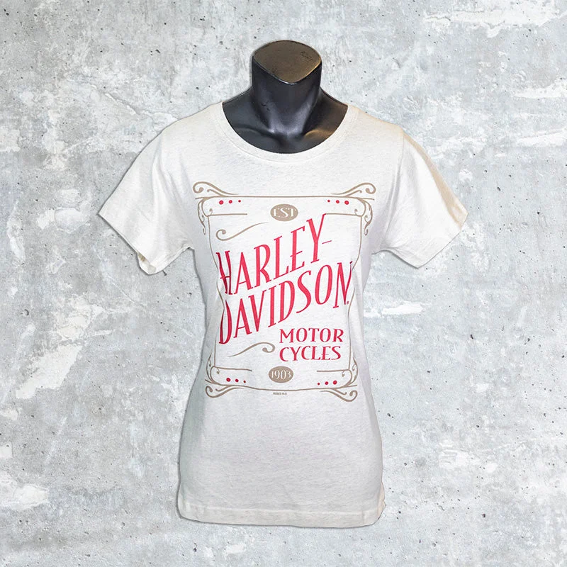 Lake Geneva Harley Davidson- Thin Name Ladies T-Shirt-- Casual Formal Business