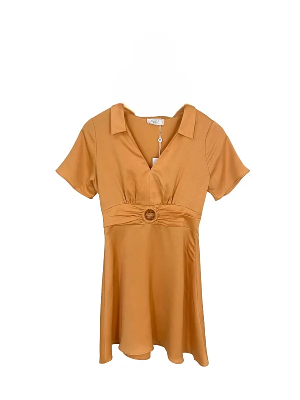 Jess Mini Dress In Apricot Trendy Tie-Dye Mini Dress