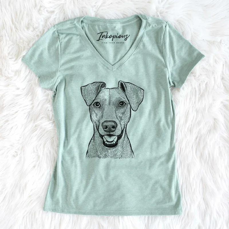 Bare Willow the German Pinscher - Women's V-neck Shirt-- Cozy Warm Stylish