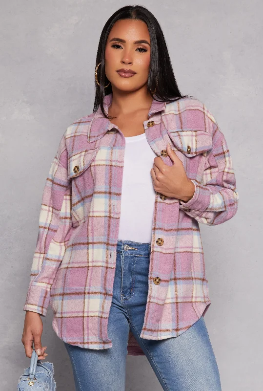 Spoon Jeans Plaid Tunic Shirt-- Jersey Fabric Tulle Fabric Batik Fabric