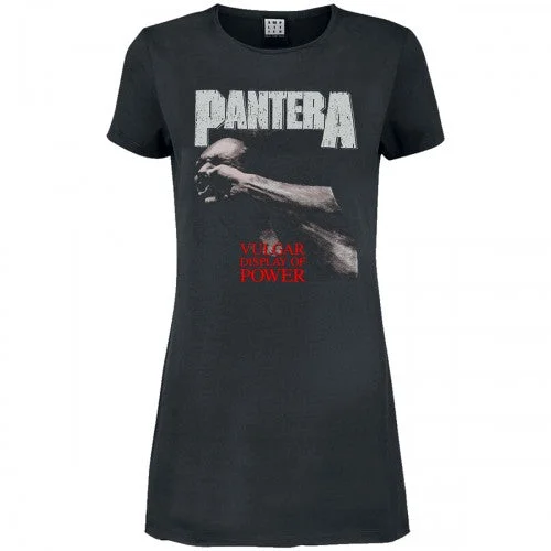 Amplified Womens/Ladies Vulgar Display Of Power Pantera T-Shirt Dress-- Polka Dot Checkered Tartan