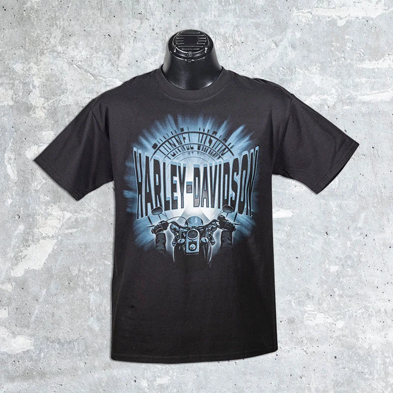 Woodstock Harley Davidson- Black Tunnel Vision T-Shirt-- Modern Contemporary Chic