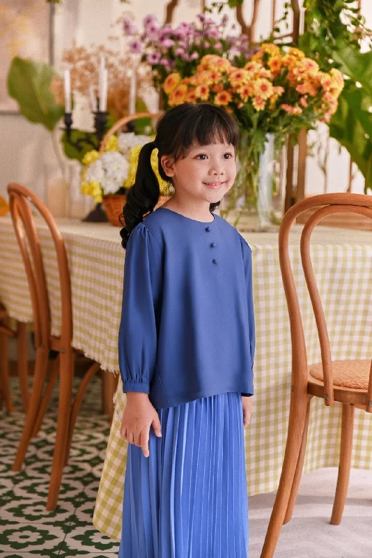 The Sarang Princess Blouse - Steel Blue Boho Chic Blouse
