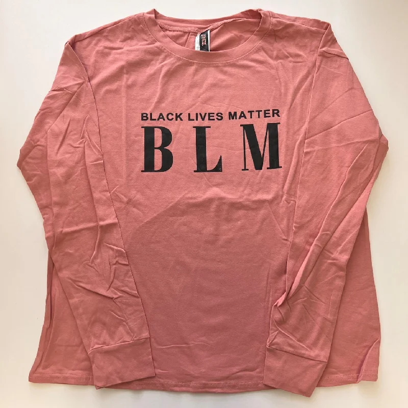Women's BLM Long Sleeve T-Shirt-- Welt Pockets Slit Pockets Flap Pockets