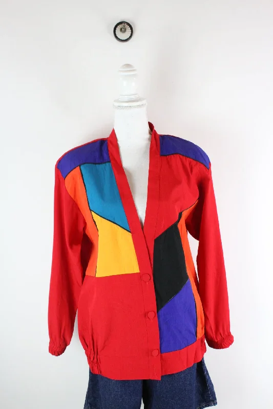 Vintage City Girl Blouse (S) Collared Satin Blouse