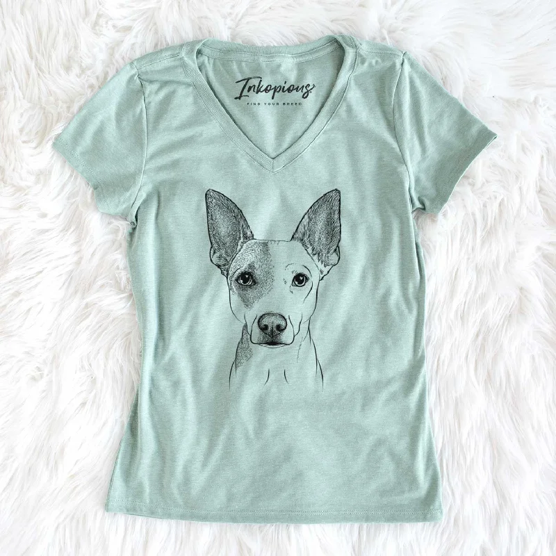 Bare Roo the Mixed Breed - Women's V-neck Shirt-- Fleece Nylon Spandex