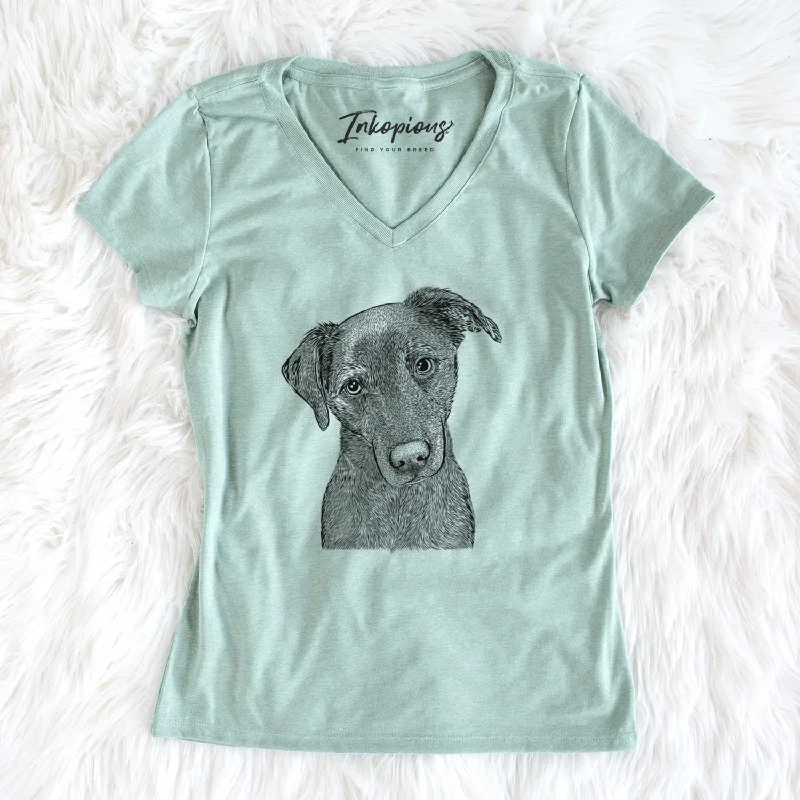 Bare Sadie the Whipador - Women's V-neck Shirt-- Lace Blend Ribbed Blend Corduroy Blend