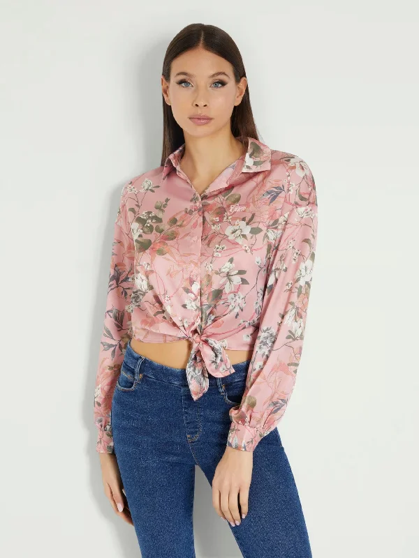 LS BOWED JUN SHIRT-- Chenille Blend Fleece Blend Nylon Blend
