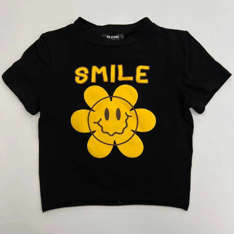 Women's Smile Graphic T-Shirt-- Mesh Fabric Canvas Fabric Denim Fabric