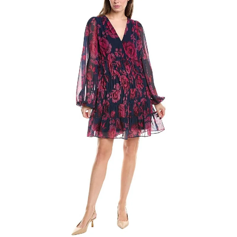 Womens Tiered V-Neck Mini Dress Comfortable Linen Mini Dress