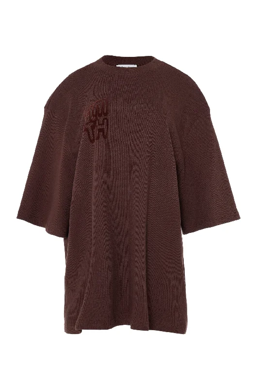 X-SAHARA T-SHIRT BROWN-- Terry Blend Velvet Blend Canvas Blend