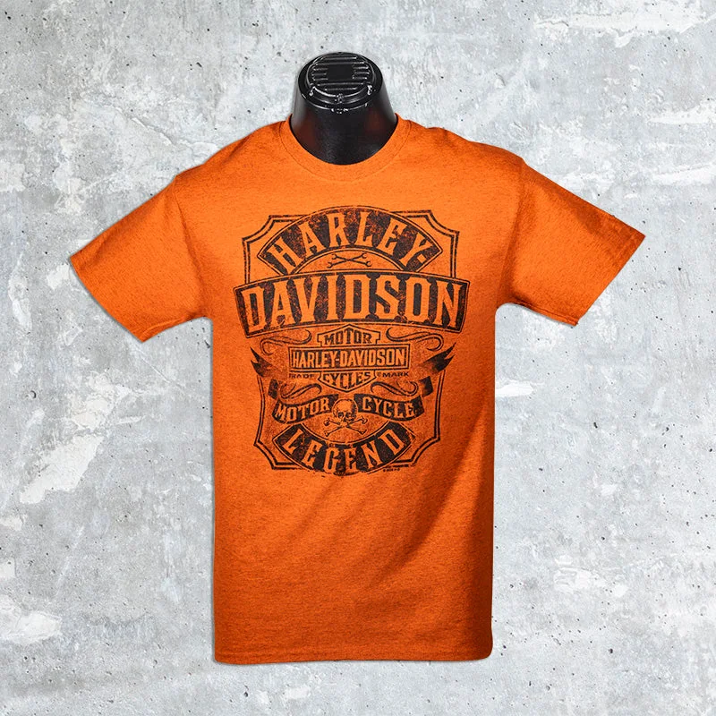 Woodstock Harley Davidson- Orange Snake Oil T-Shirt-- Front Pockets Side Pockets Patch Pockets