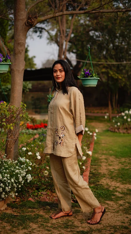 Light Sage Shirt-- Cotton Fabric Linen Fabric Terry Fabric
