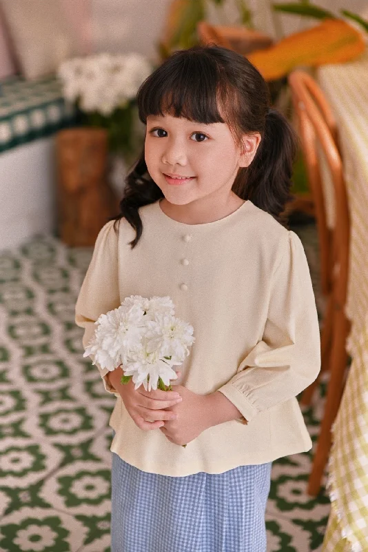 The Sarang Princess Blouse - Cream Silky Tunic Blouse