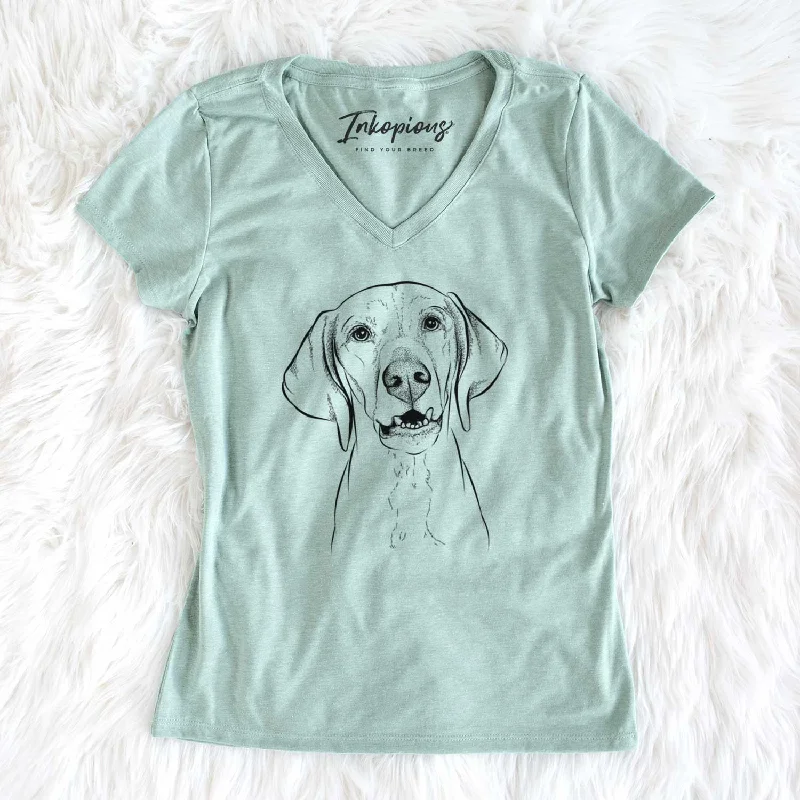 Bare Sarge the Vizsla - Women's V-neck Shirt-- Modern Contemporary Chic