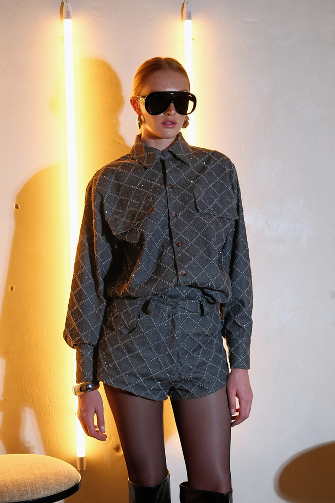 STACEY OVERSHIRT-- Faux Fur Fabric Real Fur Fabric Shearling Fabric