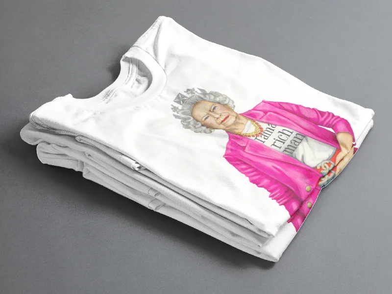 The Queen is a Rich Man T-Shirt-- Zippered Front Buttoned Front Snap Front