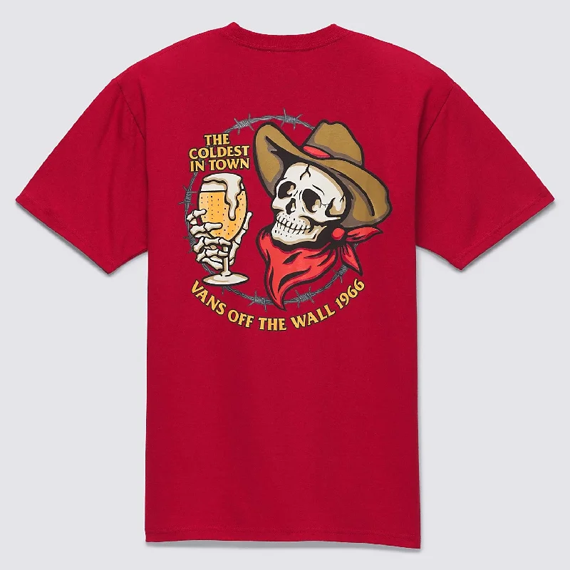 VANS Coldest in Town T-Shirt - Red-- Collared Crew Neck Turtle Neck