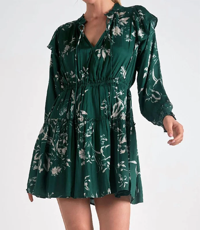 Erika Mini Dress In Jade Toulousse Comfortable Casual Mini Dress