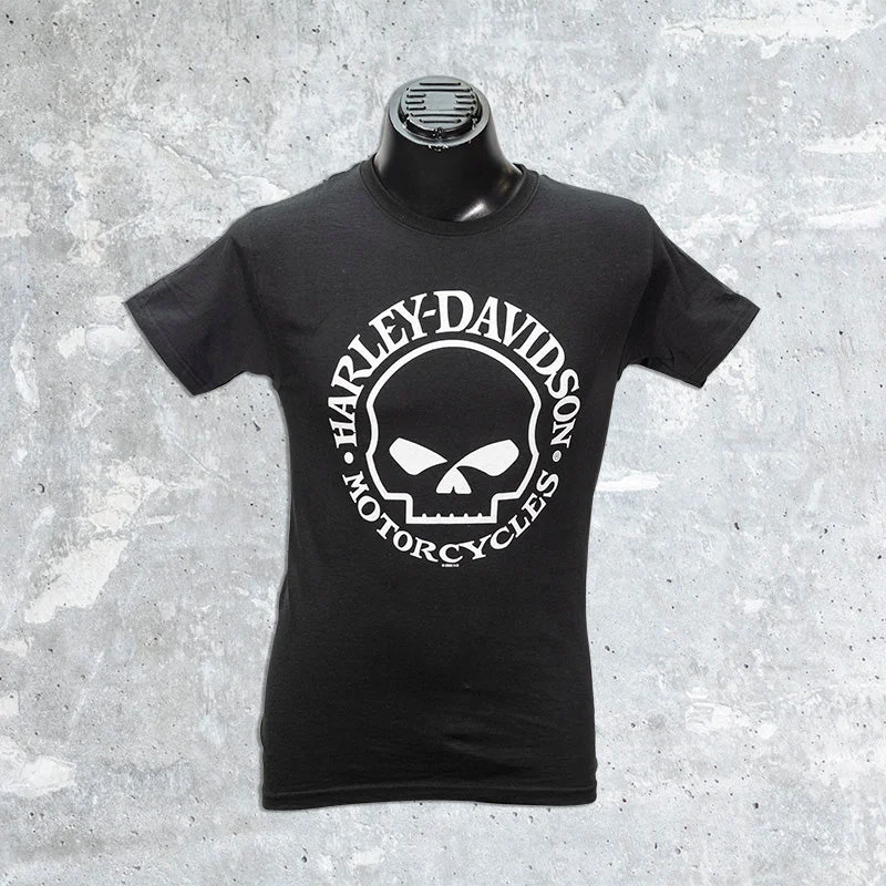 Wild Fire Harley Davidson- Willie G Skull T-Shirt-- Front Pockets Side Pockets Patch Pockets