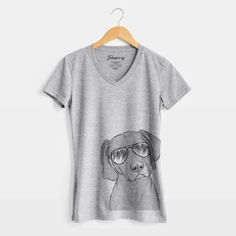 Aviator Willow the Weizsla - Women's V-neck Shirt-- Chenille Brocade Lace