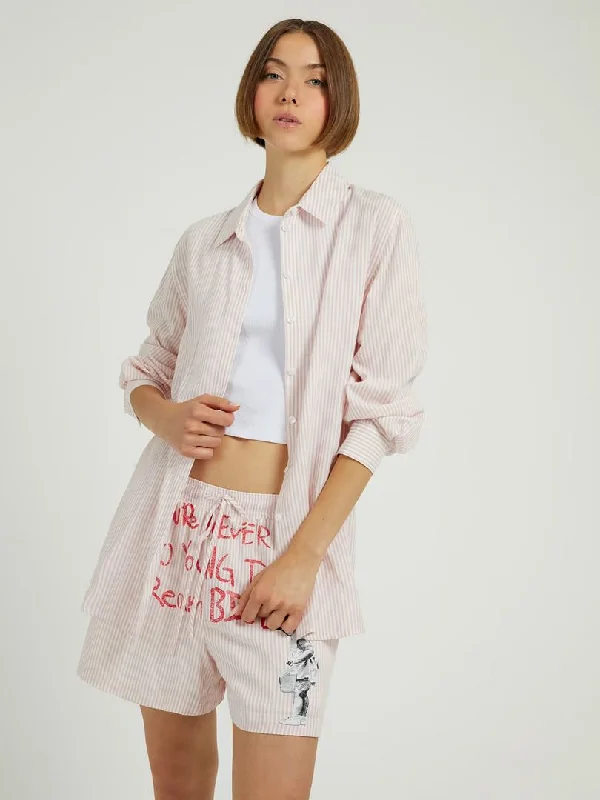 GUESS X BRANDALISED GRAFFITI BY BANKSY - DREAM BIG OVERSIZED SHIRT-- Elegant Classic Vintage