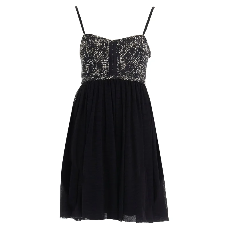 Proenza Schouler tweed silk flounce skirt mini dress Trendy A-Line Mini Dress