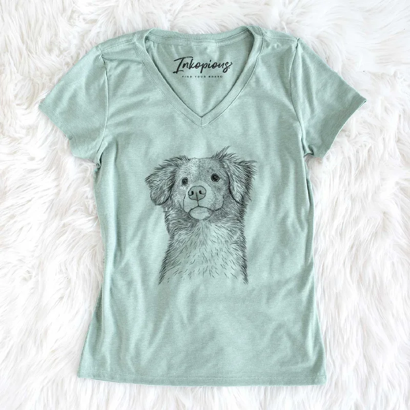 Bare Vixen the Nova Scotia Duck Tolling Retriever - Women's V-neck Shirt-- Modern Contemporary Chic