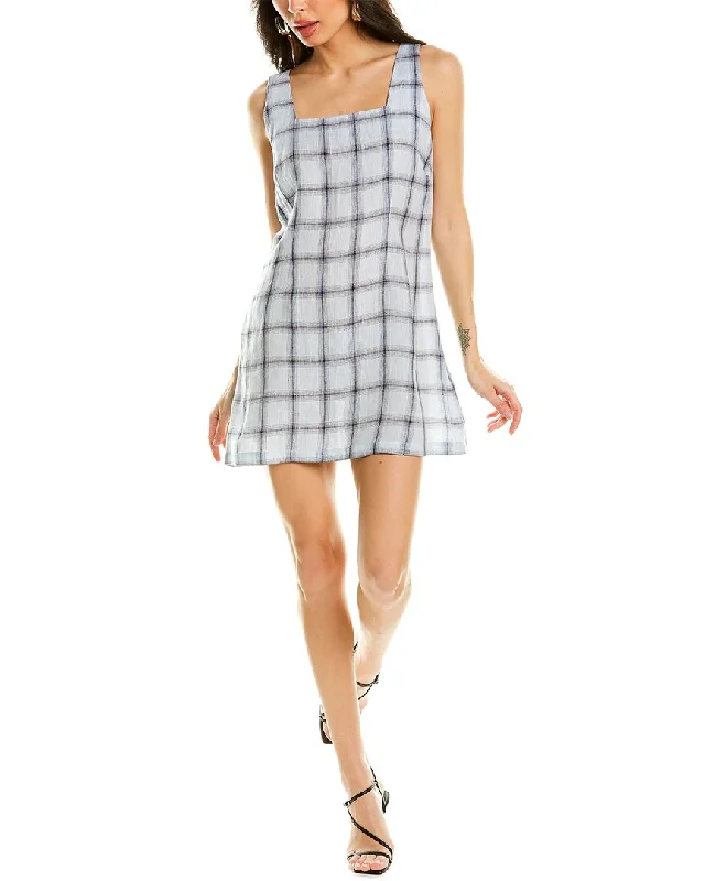 Lisa Marie Fernandez Charlotte Windowpane Sleeveless Mini Dress Comfortable Boho Mini Dress