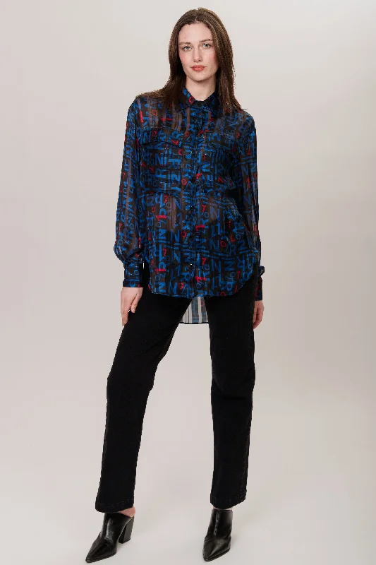 MOMO SHIRT MULTIBLUE (Limited Edition)-- Front Pockets Side Pockets Patch Pockets