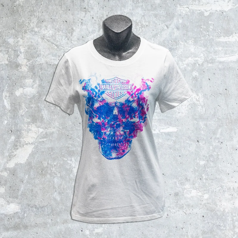 Wild Fire Harley Davidson- Smoke N' Flame Ladies T-Shirt-- Anti-Shrink Durable Soft