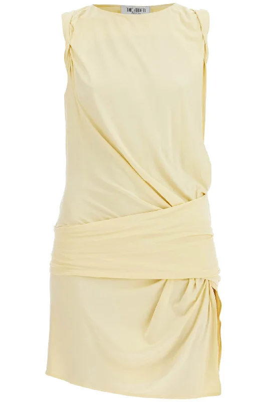 The Attico Women's Dusty yellow Sleeveless Mini Dress For Casual And Evening Elegant Vintage Mini Dress