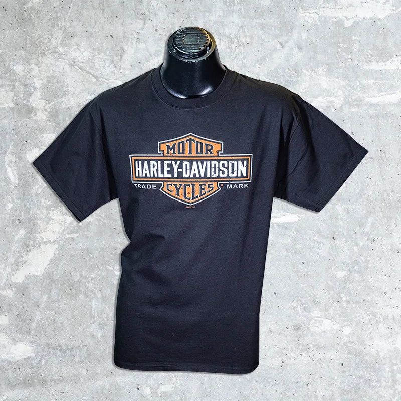 Milwaukee Harley Davidson- Black T-Shirt with Pin Up Girl-- Chenille Brocade Lace