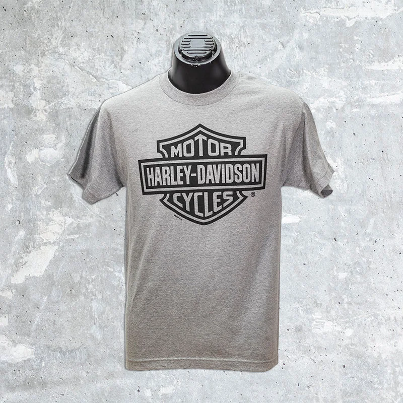 Wild Fire Harley Davidson-Gray Bar and Shield Shirt-- Fleece Nylon Spandex