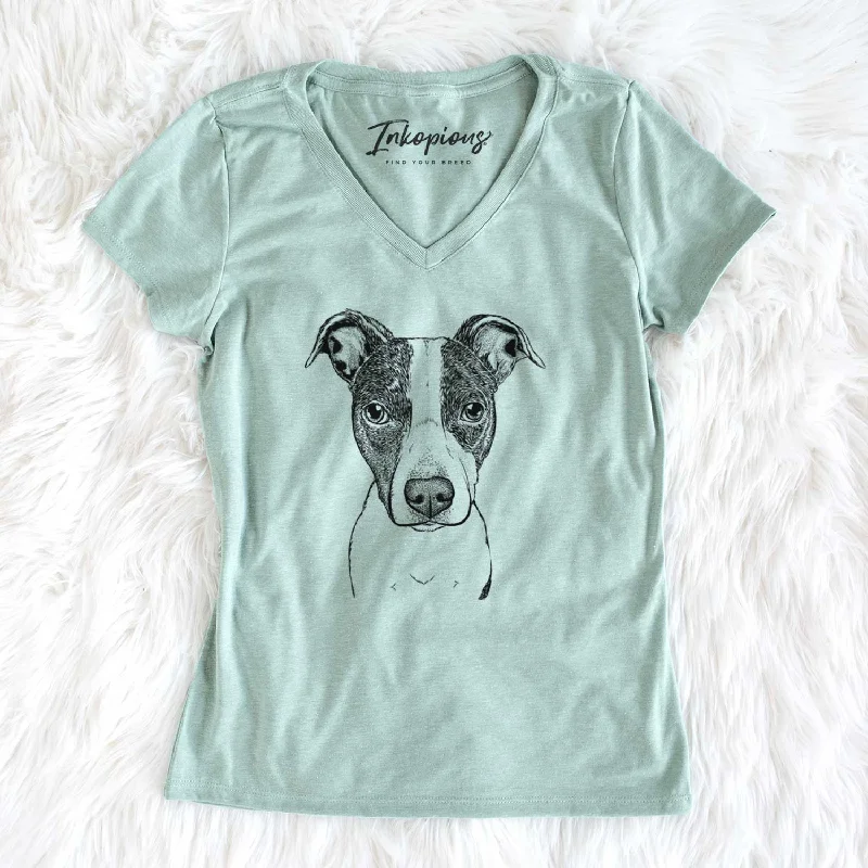 Bare Roxy the Bo Jack - Women's V-neck Shirt-- Satin Fabric Silk Fabric Chiffon Fabric