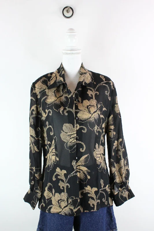Vintage Ellen Tracy Blouse (M) Vintage Lace Blouse