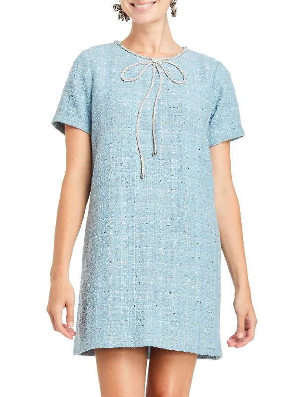 Ainslee Mini Dress In Periwinkle Comfortable Polka Dot Mini Dress