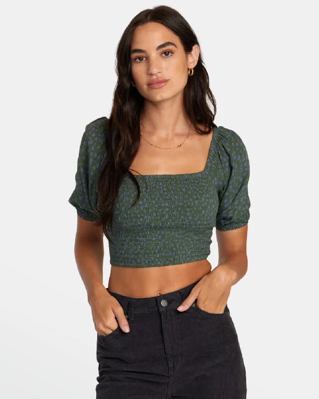 Sunrise Top Eco Shirt - Leaf-- Mesh Fabric Canvas Fabric Denim Fabric