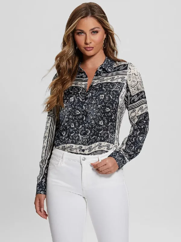 GEORGIE ALL OVER PRINTED SHIRT-- Fitted T-Shirt Seamless Stretchy
