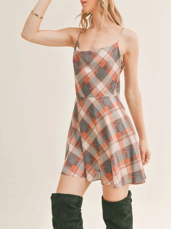 Almost Famous Cowl Neck Mini Dress In Grey Multi Trendy Cut-Out Mini Dress