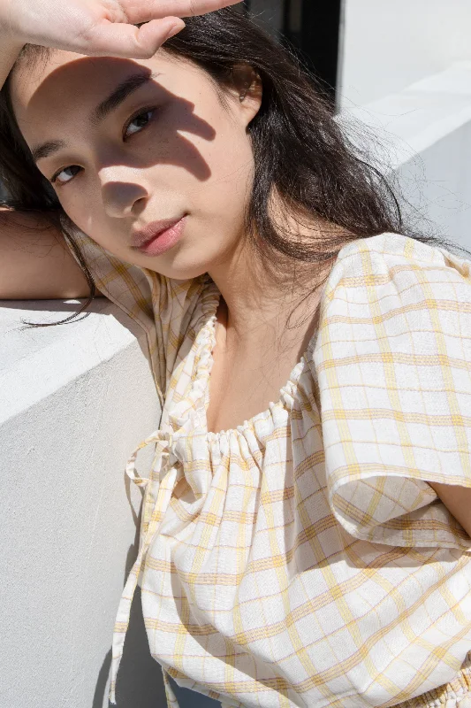 PLAID PEPLUM BLOUSE Modern Oversized Blouse