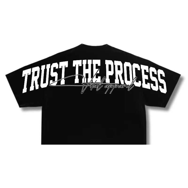 Fitted Crop T-Shirt - TTP Black/White-- Zippered Front Buttoned Front Snap Front