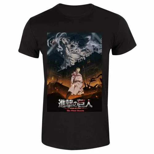 Attack on Titan Unisex Adult Final Season Poster T-Shirt-- Ribbed T-Shirt High Neck Heavyweight