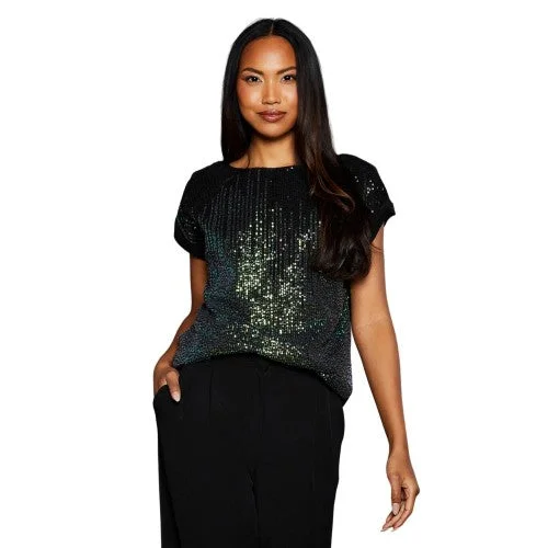 Principles Womens/Ladies Ombre Sequins T-Shirt-- Iron Safe Non-Iron Wrinkle Free