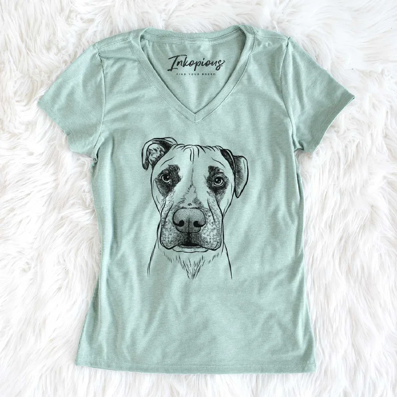 Bare Waylon the Boxane - Women's V-neck Shirt-- Lace Blend Ribbed Blend Corduroy Blend