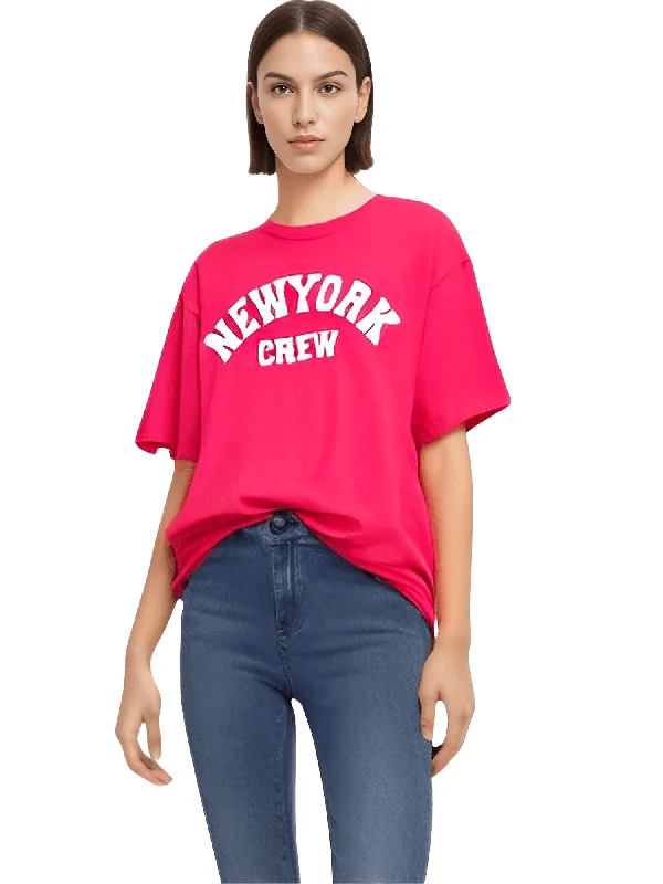 Summer NY Crew Cotton T-Shirts For Women-- Rayon Velvet Corduroy