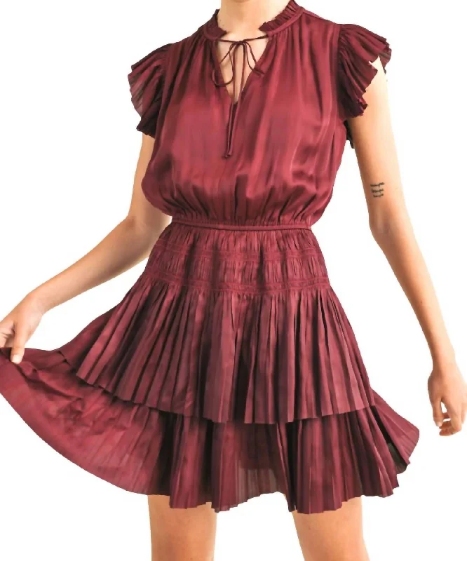 Gabrielle Mini Dress In Wine Chic Sleeveless Mini Dress