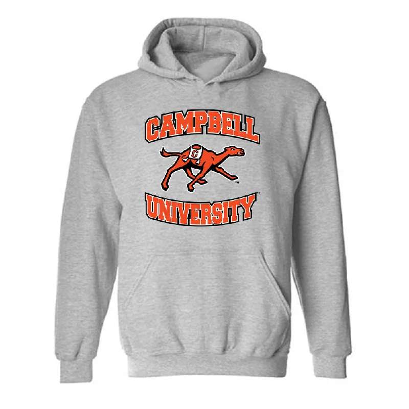 Campbell - NCAA Women's Basketball : Emerson Thompson - Fashion Shersey Hooded Sweatshirt Hoodie with Stripes Bold Sporty