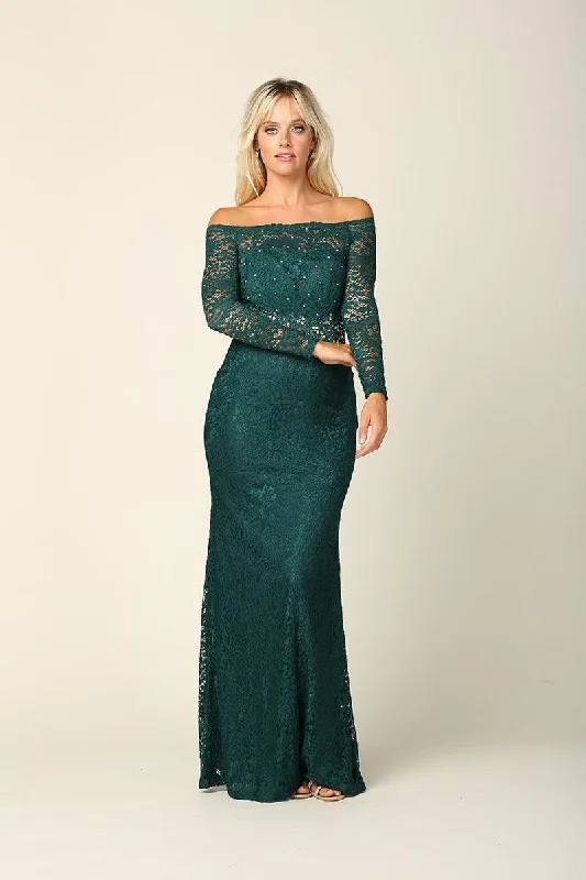 Long Off Shoulder Formal Lace Evening Party Dress Sale Tunics Custom made